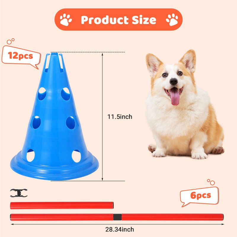 Qeetex Speed Agile Hurdle Cone Set, 6 PCS Training Kit with 12